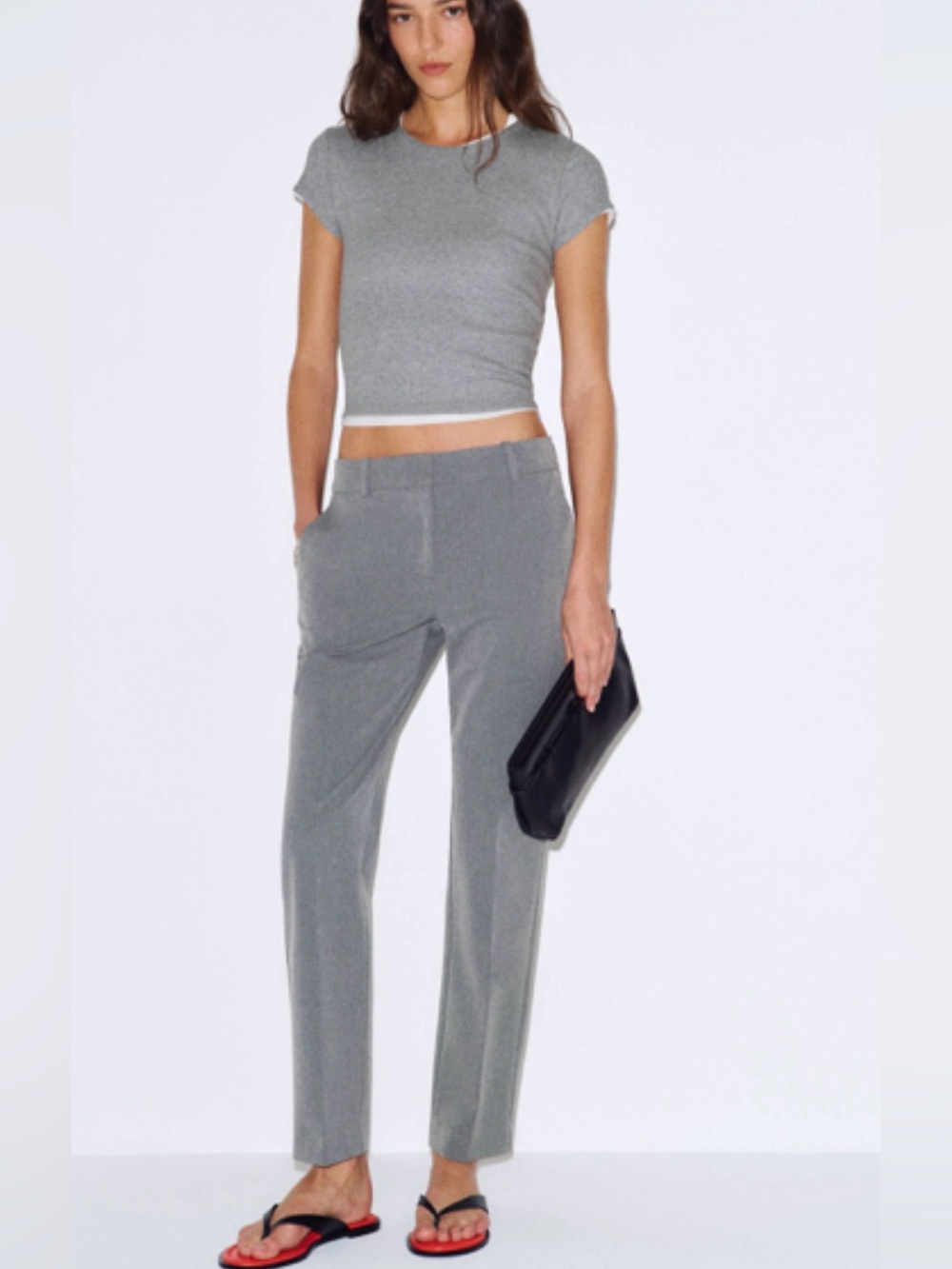 BNWT Reformation Olive pant -Gray Straight-Leg Tailored Trousers